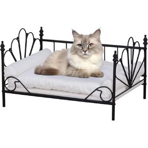 Dog Bed Couch, Cat Bed, Metal Frame Pet Sofa, Pet Sleeping Beds with Washable Cover, Min-Medium Dog Sofa for Pet Rest (Gold)