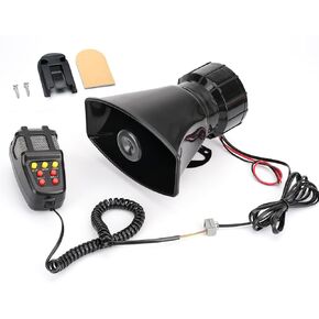 Car Siren Horn 7 Tone Sound Loud 12V 100W for Car Truck with Microphone Amplifier Universal Fit.