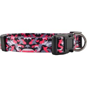 Native Pup Girl Dog Collar Collection, Cute Pink Girly Patterns for Female Puppies, Hearts, Roses, Flowers, Camo, Polka Dot, Gift for Large or Small Breed (Hearts, Medium)