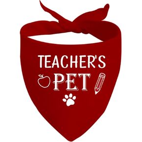 JXGZSO 1 Piece Funny Teachers Pet Bandana Teacher Dog Gift Teacher Dog Bandana (Teachers PET D)