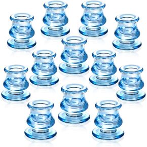12pcs Gold Candlestick Holders- Taper Candle Holders for Table Centerpiece- Glass Candle Holder for Wedding, Dinner Table, Party and Festival Decoration