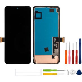 for Google Pixel 8 Pro LCD Display Touch Screen Digitizer Assembly Replacement GC3VE G1MNW（Black with Bracket 6.7"） LCD Display digitizer Touch Screen Assembly with Repair Part Tools