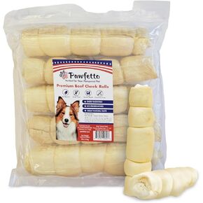 Premium Peanut Butter Flavored Beef Cheek Maxi Rolls for Dogs, No Hide Chews Long Lasting Extra Thick Treats Bones, Collagen Rawhide Alternative 11"-12" (Pack of 5)