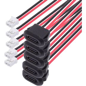 NFHK 5pcs/Set DIY OEM Type C Female Socket to 4Pin Header Cable Pitch=2.0mm Latch Mount Type DC 5V Power
