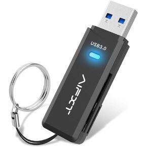 SD Card Reader, AIFXT Portable USB 3.0 Dual Slot Flash Memory Card Adapter Hub for TF, SD, Micro SD, SDXC, SDHC, MMC, RS-MMC, Micro SDXC, Micro SDHC for PC, Laptop, Mac, Windows, Linux, Chrome