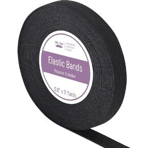 Mr. Pen- Elastic Band, 0.6", 11 Yards, Black, Elastic Band for Sewing, Black Elastic Band, Elastic Straps, Stretch Elastic for Sewing, Fabric Elastic Band, Waistband Elastic