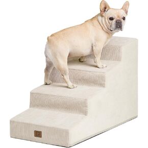 EHEYCIGA Dog Stairs for Small Dog 19.7"H, 4-Step Slope Dog Stairs for High Beds and Couch, Pet Steps with Non-Slip Bottom, Low Ramp and Larger Step Area