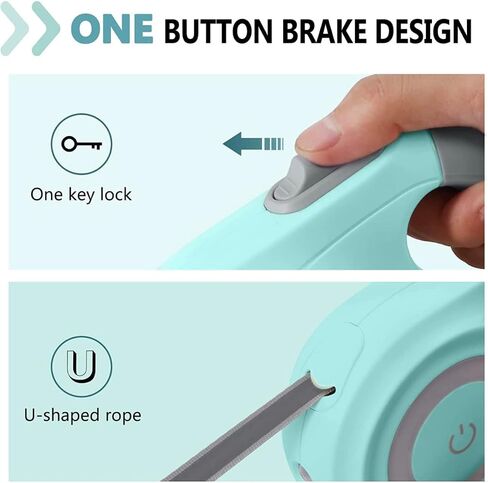 Dog Leash Retractable Dogs Leashes with Led Bright Flashlight Walking Leashes for Puppy Small Medium Dogs Leash One Handed Brake Free Movement One Button Disconnect and Lock (Purple) in Kuwait