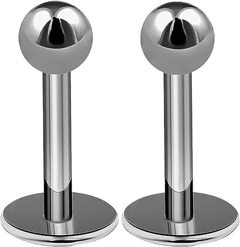 Bodyjewellery 2 قطعة 16 جرام التيتانيوم Labret ترصيع محارة ثقب الشفاه ثعبان لدغات العنكبوت الكرة مونرو الزنمة الغضروف اللولب B2ACX اختيار حجم in Saudi Arabia