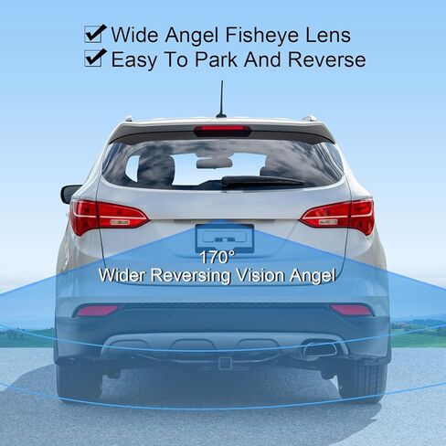 كاميرا احتياطية للرؤية الخلفية متوافقة مع Hyundai Santa Fe Sport 2013 2014 2015 2016 2.0 2.4L عكس كاميرا المساعدة في ركن السيارة يستبدل الجزء # 95760-2W000، 95760-2W000-FFF، 95760-2W300 in Kuwait