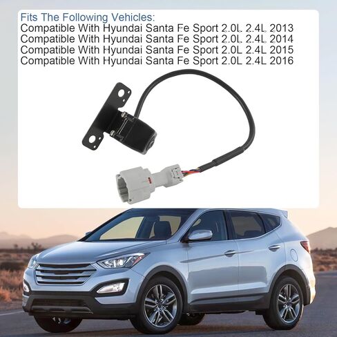 كاميرا احتياطية للرؤية الخلفية متوافقة مع Hyundai Santa Fe Sport 2013 2014 2015 2016 2.0 2.4L عكس كاميرا المساعدة في ركن السيارة يستبدل الجزء # 95760-2W000، 95760-2W000-FFF، 95760-2W300 in Kuwait