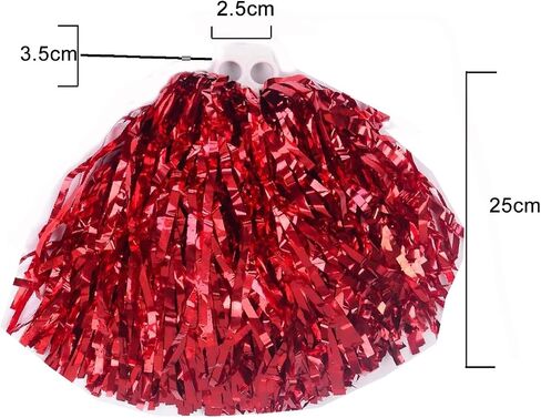 Gowhog Cheerleading Pom Poms 4Pcs Set, 2Pcs Pom Poms and 2Pcs Cheerleading Bracelets, Plastic Poms with Ring Handle for Kids Adults Team Sports Spirit Party Cheering Stage Performance Celebration in Saudi Arabia