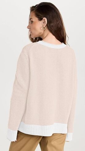 بلوفر نسائي كاجوال بأكمام طويلة ورقبة دائرية فضفاضة ومتماسكة in Kuwait