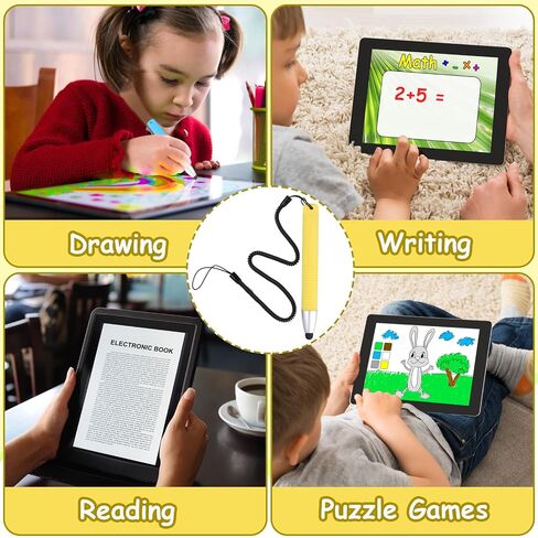 Kid Stylus Pen for Touch Screens, Sensitive Capacitive Stylus Pen with Spring Cord, Children's Crayon Tablet Stylus Pen for Touch Screen Devices Smartphones Tablets (Green) in Saudi Arabia