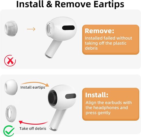 4 Pairs Replacement Ear Tips for Airpods Pro - YOUDU Non-Slip Silicone Ear Buds for Airpods Pro 2nd Generation with Noise Reduction Hole & Built-in dust Guard Screen (XS/S/M/L) White in Kuwait