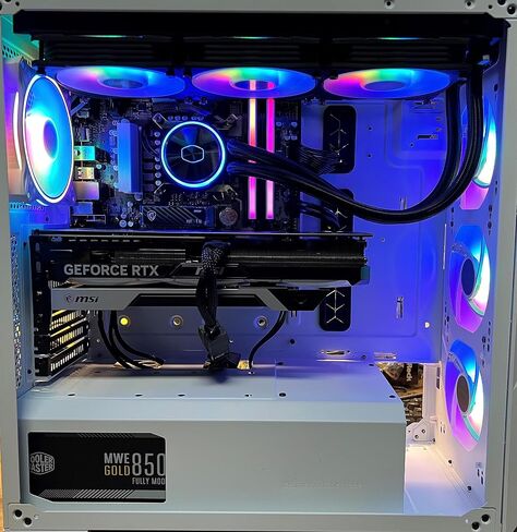كمبيوتر ألعاب AVGPC Blizzard - Intel i7 12700KF 8-Core 3.5 جيجا هرتز، RTX 4060 8 جيجا، 32 جيجا DDR4 3600 ميجا هرتز، مبرد سائل 240 ملم، 1 تيرابايت NVMe M.2 SSD، حافظة بيضاء شبكية TD500، واي فاي/تيار متردد، ويندوز 11 in Saudi Arabia