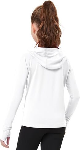 FitsT4 Sports Kids UPF50+ Sun Shirt with Pockets Thumbholes Girls Lightweight Quick Dry UV Protection Long Sleeve Hoodie in Saudi Arabia