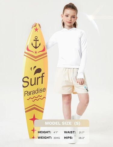 FitsT4 Sports Kids UPF50+ Sun Shirt with Pockets Thumbholes Girls Lightweight Quick Dry UV Protection Long Sleeve Hoodie in Saudi Arabia