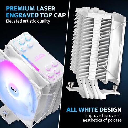 darkFlash Z4Pro Mist CPU Cooler، 120mm Single-Tower، TDP 200W، 4 × Ф6mm Heatpipes، ARGB PWM PC Fans، CPU Air Cooler متوافق مع Intel LGA115x / 12xx / 17xx؛ ايه ام دي AM4/AM5، ارتفاع 155 ملم (أسود) in Kuwait