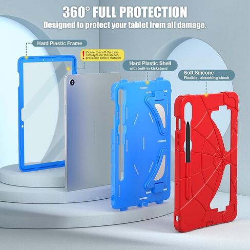 SIBEITU Case for Samsung Galaxy Tab S9 11 Inch/Galaxy Tab S9 FE 10.9 Inch 2023 for Kids with Screen Protector Stand, Kids Friendly Shockproof Case with Shoulder Strap for Samsung Tab S9/S9 FE, Blue in Kuwait