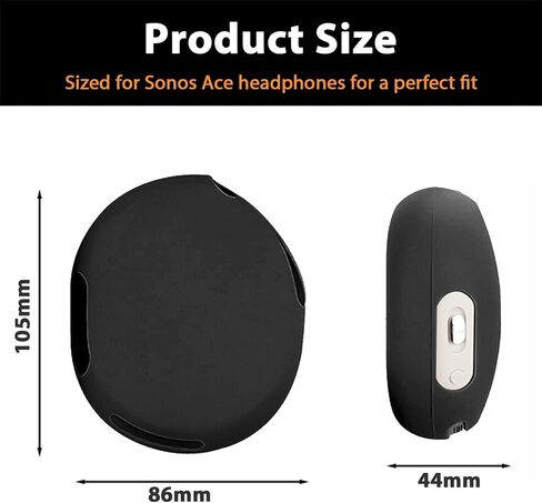 غطاء حافظة من السيليكون من Adhiper لسماعات Sonos Ace، غطاء وسائد الأذن للعرق/غطاء حافظة/ملحقات غطاء سماعة الرأس، مقاوم للعرق وقابل للغسل بسهولة (أسود) in Saudi Arabia