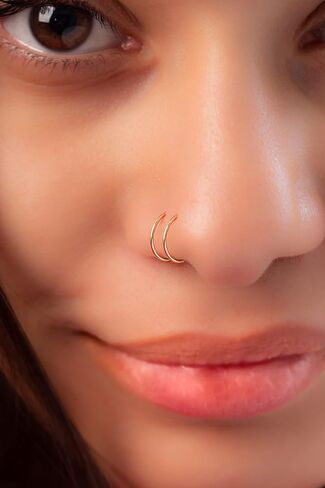 Rose Gold Nose Rings Plain & Opals in Saudi Arabia
