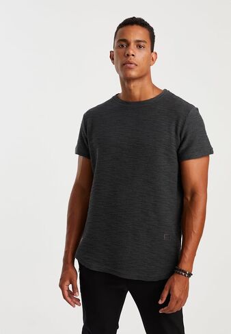 Leif Nelson Mens Oversize Slim Fit Crewneck Cotton T shirt Short Sleeve Classic Stylish Skin Friendly Tee in Kuwait
