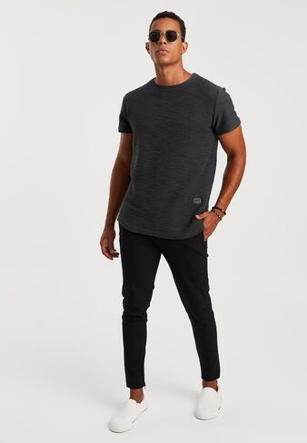 Leif Nelson Mens Oversize Slim Fit Crewneck Cotton T shirt Short Sleeve Classic Stylish Skin Friendly Tee in Kuwait