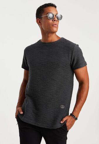 Leif Nelson Mens Oversize Slim Fit Crewneck Cotton T shirt Short Sleeve Classic Stylish Skin Friendly Tee in Kuwait