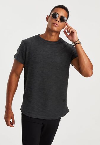 Leif Nelson Mens Oversize Slim Fit Crewneck Cotton T shirt Short Sleeve Classic Stylish Skin Friendly Tee in Kuwait