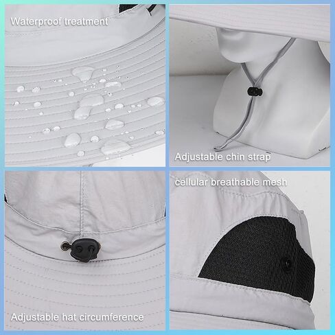 Men Sun Hat with 2 Solar Fan UPF 50+ Fishing Hats Wide Brim UV Protection Sun Hat, USB Charging in Saudi Arabia