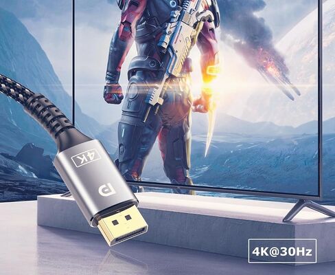 DisplayPort to HDMI Cable 6.6Ft 4K@30Hz Uni-Directional DP to HDMI for Sceptre E248W C248W, PHILIPS 221V8LN, LG, Acer, Dell, HP Monitor, Projector in Saudi Arabia