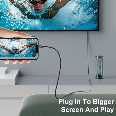 كابل USB C إلى HDMI للمكتب المنزلي بطول 6 أقدام (4K@60 هرتز)، كابل USB من النوع C إلى HDMI، Thunderbolt 4/3 متوافق مع iPhone 15 Pro/Max، MacBook Pro/Air 2023، iPad Pro، Surface Book 2، Galaxy S23 in Saudi Arabia