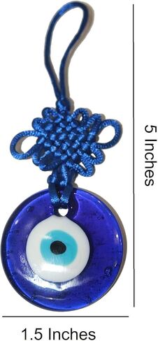 IS4A Talisman - حماية زجاجية واحدة للعين الشريرة - سحر الحظ السعيد، المنزل، المكتب، تزيين السيارة، زينة مباركة، تعكس الطاقة السلبية (6 بوصة) in Kuwait