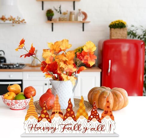 Halloween Fall Wooden Table Sign Decorations Double-sided Halloween and Thanksgiving Gnome Truck Sign Tabletop Ornaments for Autumn Harvest Party Home Farmhouse Decorations Supplies in Saudi Arabia