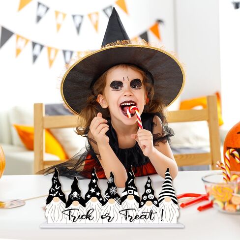 Halloween Fall Wooden Table Sign Decorations Double-sided Halloween and Thanksgiving Gnome Truck Sign Tabletop Ornaments for Autumn Harvest Party Home Farmhouse Decorations Supplies in Saudi Arabia