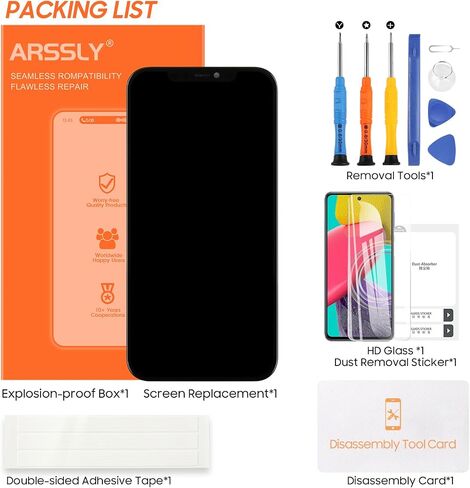 Screen Replacement for iPhone 12 Pro Max LCD Display Digitizer for iPhone A2342,A2410,A2411,A2412 Screen Touch Full Assembly with Repair Tools(Black,6.7 inch) in Saudi Arabia