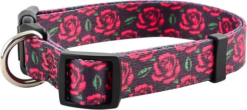 Native Pup Girl Dog Collar Collection, Cute Pink Girly Patterns for Female Puppies, Hearts, Roses, Flowers, Camo, Polka Dot, Gift for Large or Small Breed (Hearts, Medium) in Kuwait