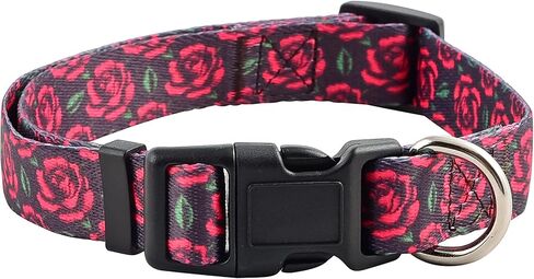 Native Pup Girl Dog Collar Collection, Cute Pink Girly Patterns for Female Puppies, Hearts, Roses, Flowers, Camo, Polka Dot, Gift for Large or Small Breed (Hearts, Medium) in Kuwait