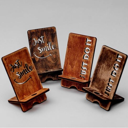 Premium Quality Wooden Phone Stand with Gift Wood Box - Decorative Desktop Docking Station and Charging Organizer for iPhone, Ipad - Home Office Decor Memory Keepsake Craft Vacation in Saudi Arabia