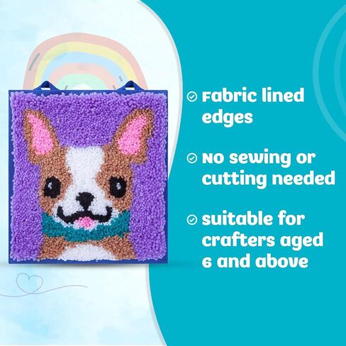 LatchKits – Unicorn – Latch Hook Kit – Easy-to-Learn Craft Project – No Sewing Or Cutting – For Ages 6+ in Kuwait