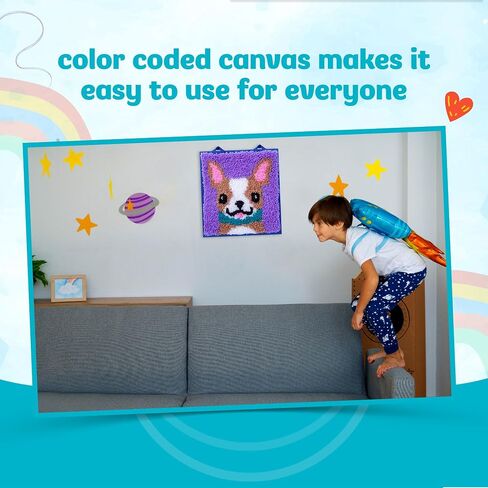 LatchKits – Unicorn – Latch Hook Kit – Easy-to-Learn Craft Project – No Sewing Or Cutting – For Ages 6+ in Kuwait