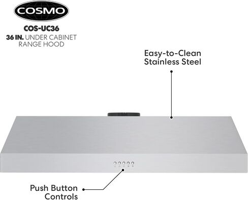 COSMO UMC36 36 in. Ducted Under Cabinet Stainless Steel Range Hood with LED Light, 380 CFM, Permanent Filter, 36 inch in Saudi Arabia
