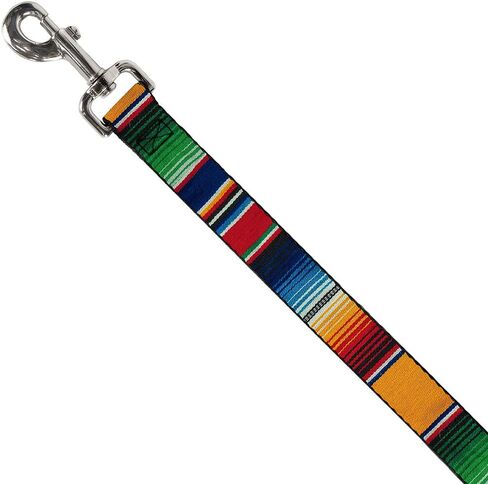 Dog Leash Zarape2 Vertical Multi Color Stripe 6 Feet Long 1.0 Inch Wide in Saudi Arabia