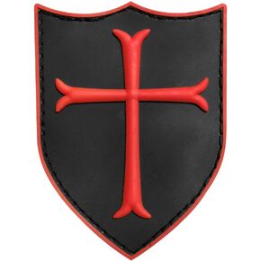 Templar Crusader's Cross US Navy Seals Morale PVC 3D Rubber Touch Fastener Patch (red)