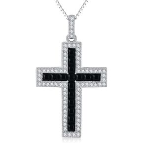 St Michael/ Crucifix Cross Necklace for Women Sterling Silver Archangel Angel Necklace Protection Jewelry Christian Gifts for Women