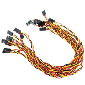 10PCS 3P Dual Ended Twisted Wire 300mm Female to Female Wire Connector Red Yellow Black Color Multicolor Jumper Wire for Electronic Projects