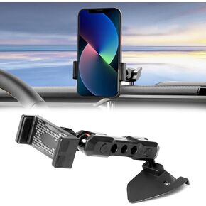 Phone Holder Mount for Jeep Wrangler, Dashboard Phone Holder Mount Dash Cell Phone Mount for 2018-2023 Jeep Wrangler JL Accessories, 1 Pack, Black (Magnetic Phone Holder)