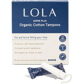 LOLA Organic Cotton Tampons, 32 Count - Super Non-Toxic Tampons, Period Feminine Hygiene Products, HSA FSA Approved Products Feminine Care