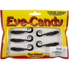 Northland Tackle Eye Candy Grub Floating 3" Soft Plastic Fishing Lure for Walleye Fishing, 12 Realistic Colors, 5 Baits Per Pack